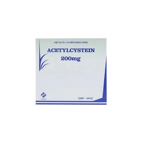 Thuốc tiêu nhầy trong bệnh viêm phế quản, bệnh nhầy nhớt Acetylcystein 200mg Vidipha hộp 20 vỉ x 10 viên