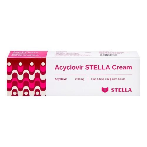 Thuốc bôi điều trị nhiễm virus Acyclovir STELLA Cream hộp 1 tuýp 5g