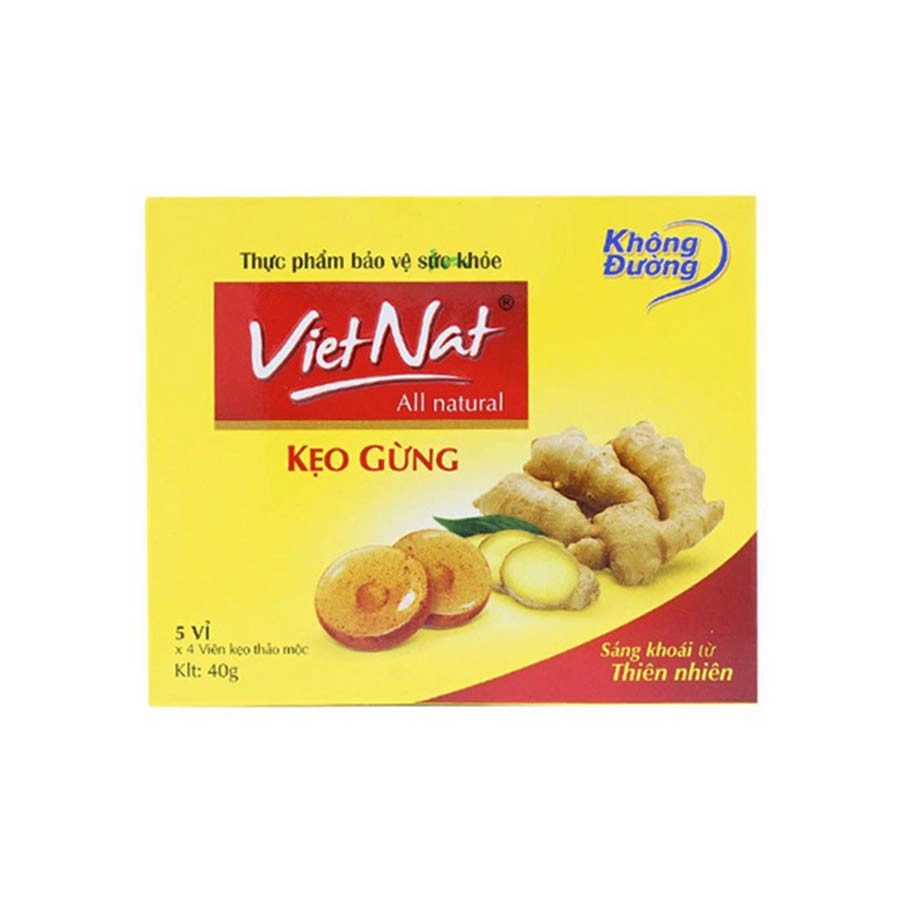 Kẹo gừng không đường VietNat Sugar Free-Isomalt hộp 20 viên