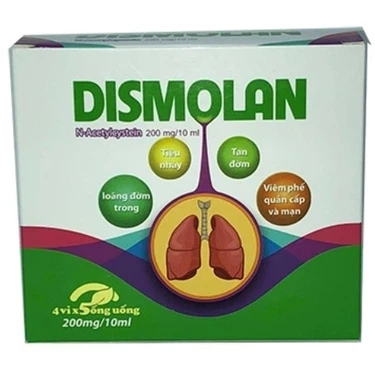 Thuốc tiêu nhầy trong bệnh ho cảm Dismolan CPC1HN hộp 4 vỉ x 5 ống x 10ml/ống