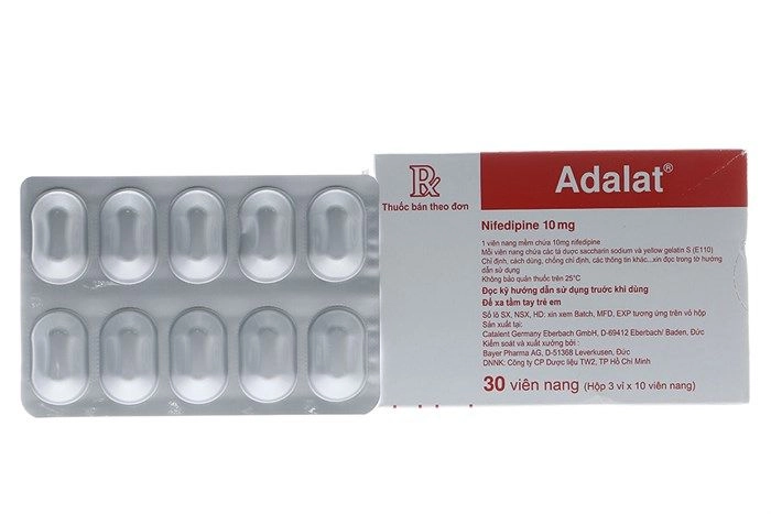 Thuốc điều trị cao huyết áp Adalat 10mg hộp 30 viên