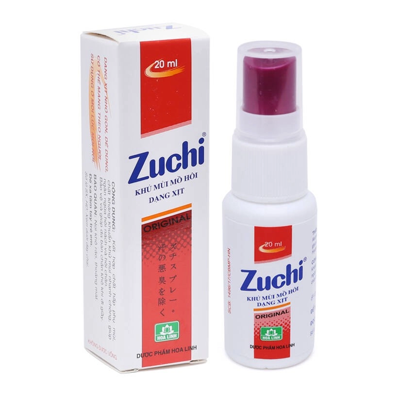 Khử mùi mồ hôi dạng xịt Zuchi original (màu đỏ) hộp 1 chai 20ml