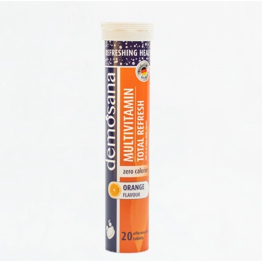 Viên sủi Multivitamin Total Refresh Demosana (vị cam) tuýp 20 viên