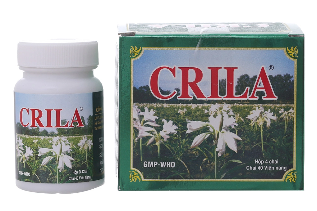 Thuốc trị phì đại tuyến tiền liệt, u xơ tử cung Crila hộp 4 lọ, mỗi lọ 40 viên