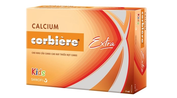 Dung dịch uống giúp chắc xương Calcium Corbiere Extra Kids hộp 30 ống x 5ml