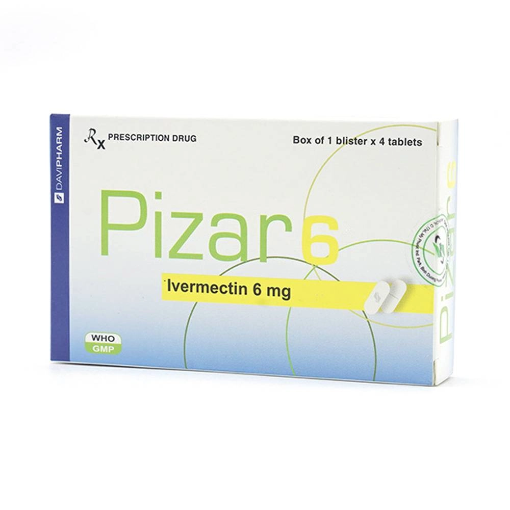 Thuốc trị giun sán Pizar 6 hộp 4 viên