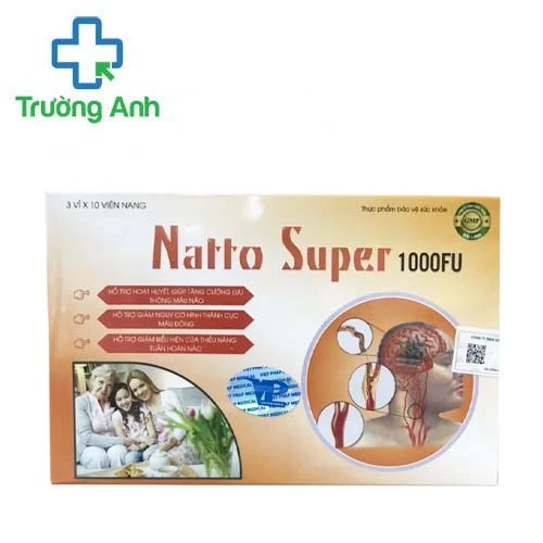 Hỗ trợ giảm nguy cơ hình thành cục máu đông Natto Super 1000FU hộp 3 vỉ x 10 viên