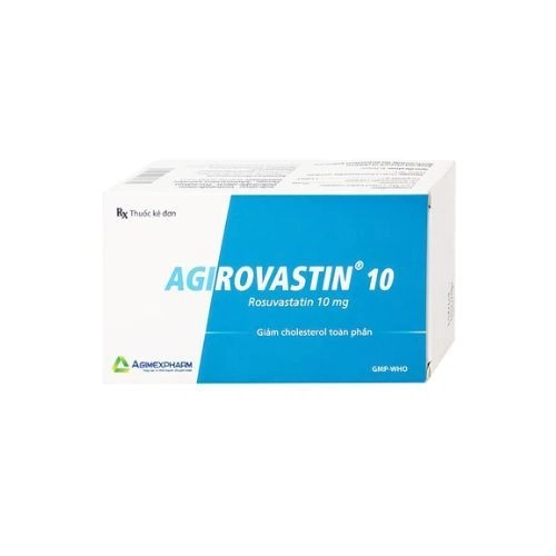 Thuốc điều trị tăng cholesterol máu Agirovastin 10 Agimexpharm Hộp 6 vỉ x 10 viên