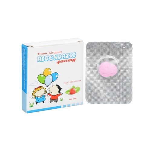 Thuốc tẩy giun Albendazol 400mg HATAPHAR hộp 1 viên