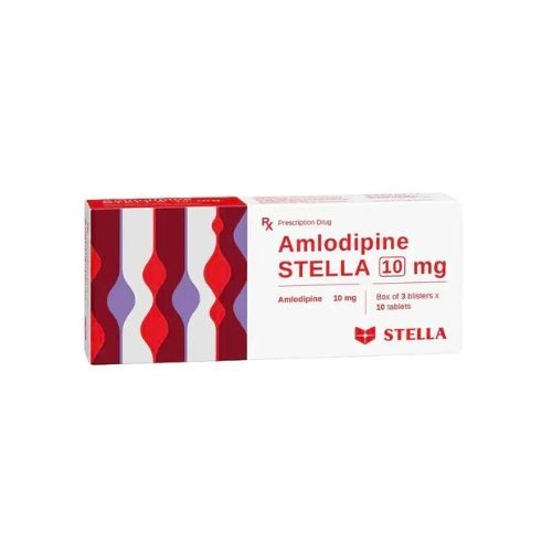 Thuốc tim mạch Amlodipine STELLA 10mg hộp 3 vỉ x 10 viên nén
