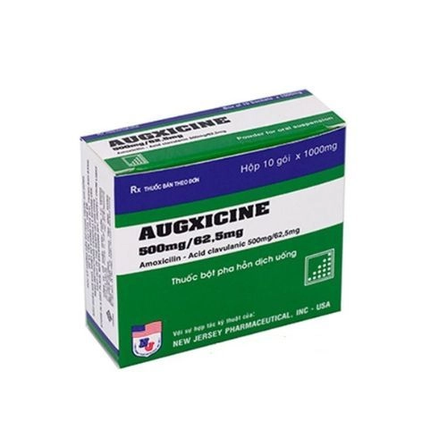 Thuốc kháng sinh Augxicine 500mg/62.5mg hộp 10 gói x 1g