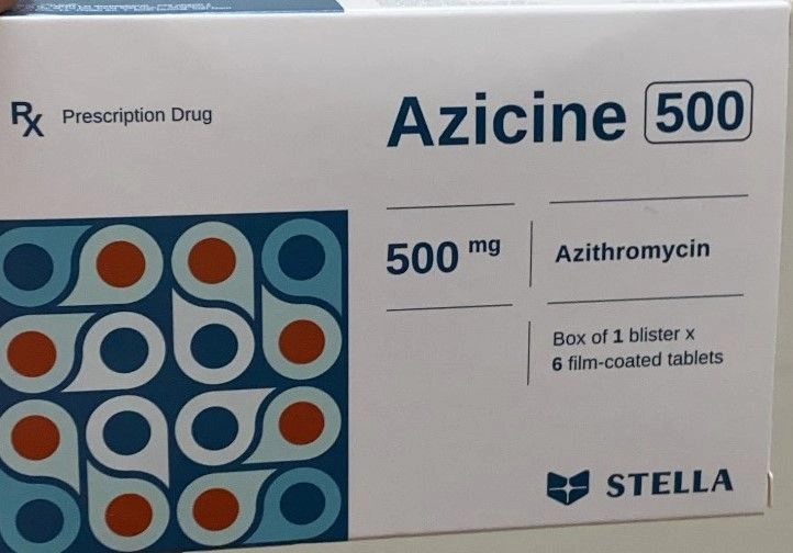 Thuốc kháng sinh Azicine 500 STELLA hộp 6 viên