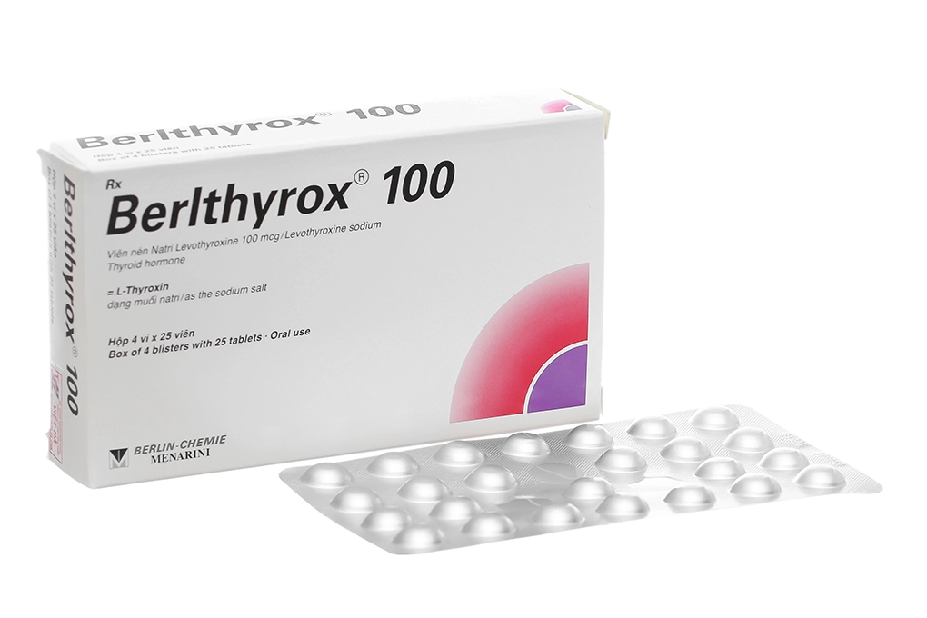 Thuốc trị suy giáp Berlthyrox 100mcg hộp 100 viên