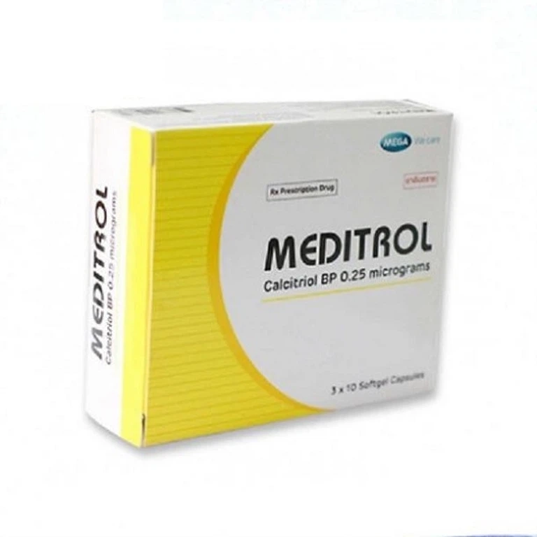 Điều trị loãng xương Meditrol 0.25mcg MEGA hộp 3 vỉ x 10 viên