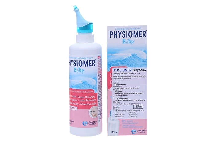 Nước biển xịt mũi cho trẻ sơ sinh Physiomer Baby chai 115ml