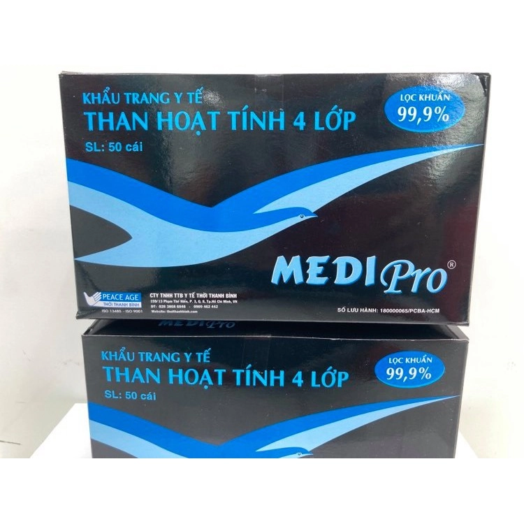 Khẩu trang hoạt tính 4 lớp MEDI PRO hộp 50 Cái
