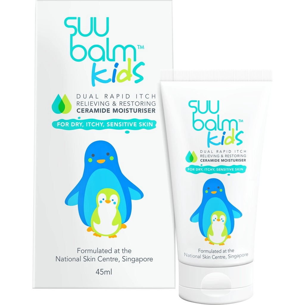 Kem dưỡng ẩm giảm ngứa Suu Balm Kids Dual Rapid Itch Relieving & Restoring Ceramide Moisturiser hộp 1 tuýp 45ml