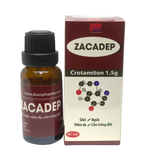 Hỗ trợ trị ghẻ, ngứa, viêm da, côn trùng đốt Zacadep 15ml hộp 1 lọ 15ml