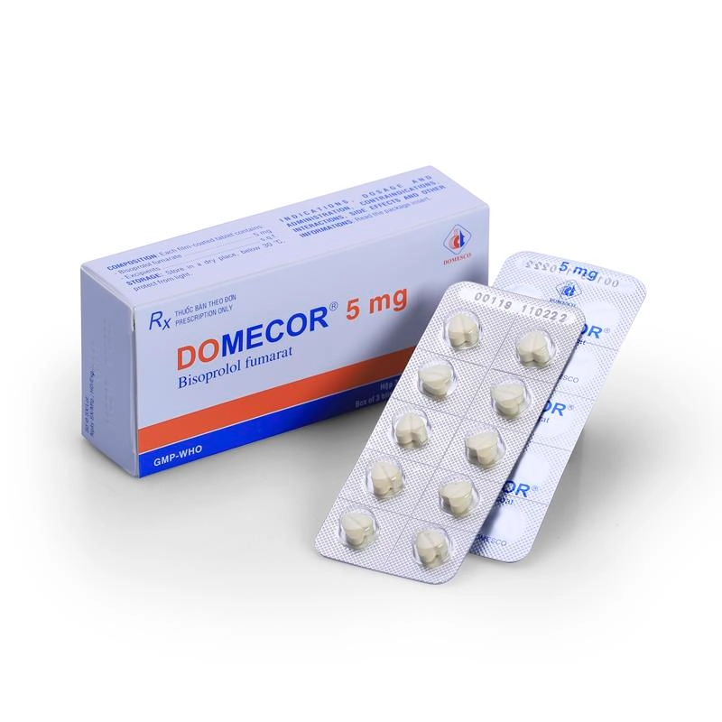 Thuốc điều trị tăng huyết áp, đau thắt ngực DOMECOR 5mg hộp 3 vỉ x 10 viên