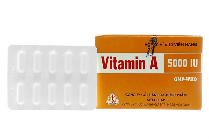 Thuốc bổ sung Vitamin A 5000 IU (Mekophar) hộp 10 vỉ x 10 viên nang