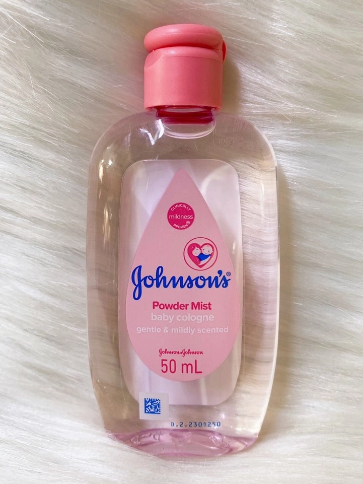 Nước hoa Johnson's Powder Mist Baby Cologne (hồng) chai 50ml