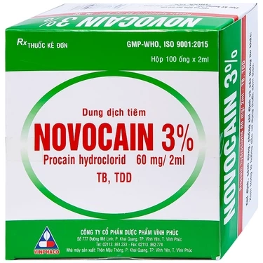 Dung dịch tiêm Novocain 3% Vinphaco hộp 100 ống