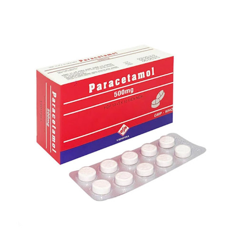 Thuốc giảm đau, hạ sốt Paracetamol 500mg VIDIPHA hộp 10 vỉ x 10 viên