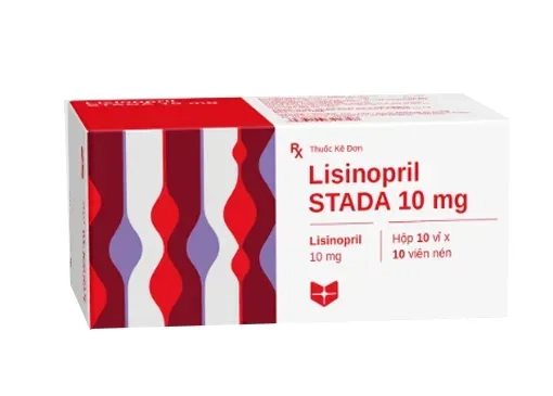 Thuốc tim mạch Lisinopril 10mg (Stada) hộp 100 viên