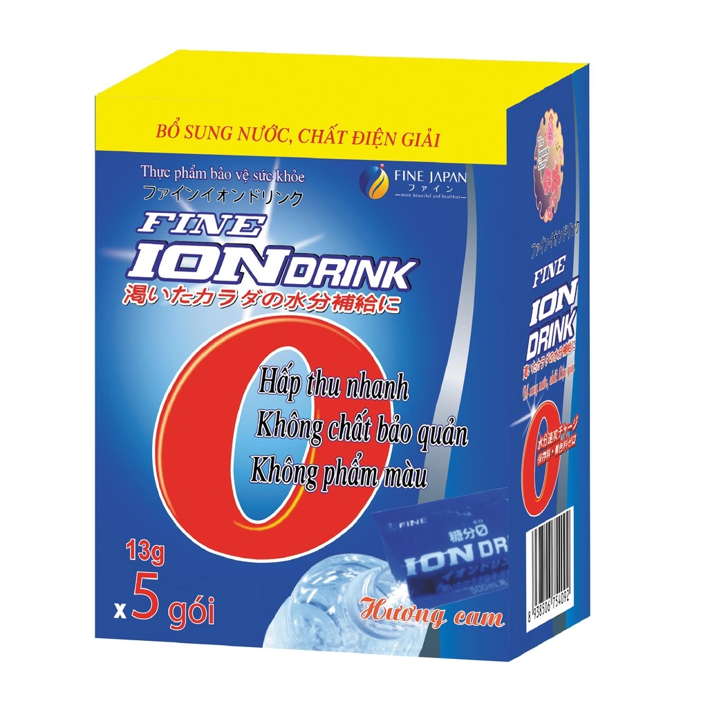 Bổ sung nước chất điện giải Ion Drink (hương cam) hộp 5 gói x 13g