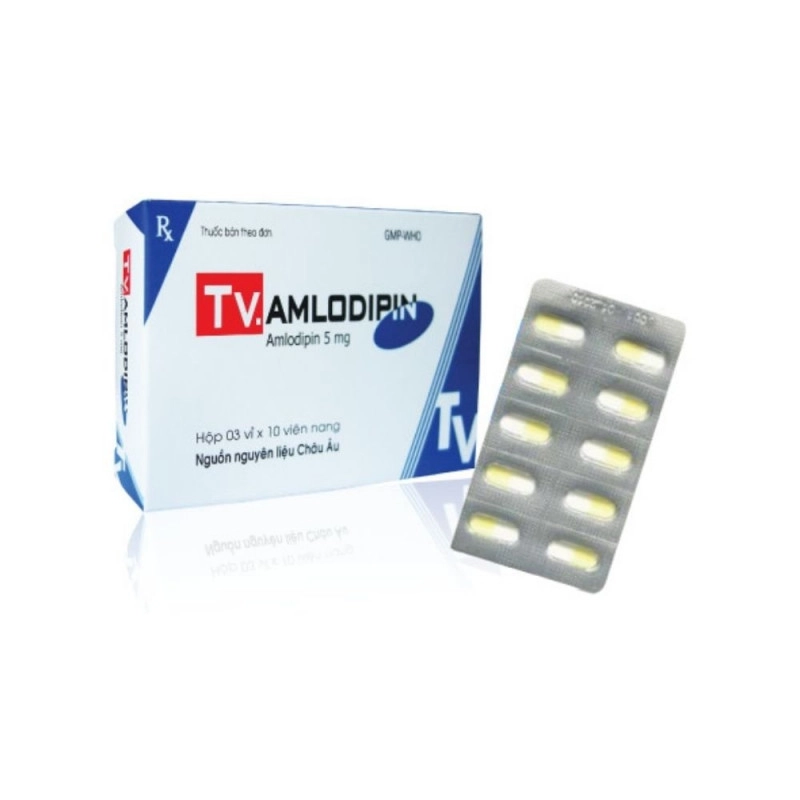 Thuốc tim mạch TV Amlodipin 5mg hộp 30 viên
