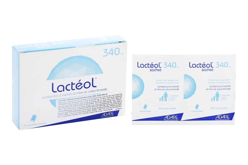 Men vi sinh trị tiêu chảy Lactéol 340mg hộp 10 gói