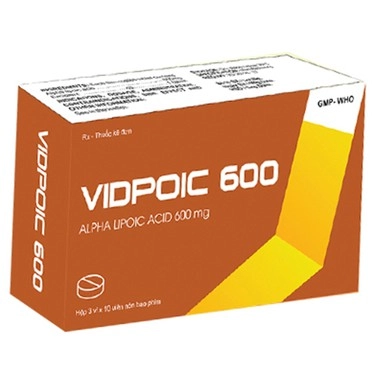 Thuốc điều trị rối loạn cảm giác do bệnh viêm đa dây thần kinh đái tháo đường Vidpoic 600 hộp 3 vỉ x 10 viên