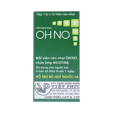Viên nhai hỗ trợ bỏ thuốc lá OHNO  hộp 1 lọ x 12 viên nén nhai