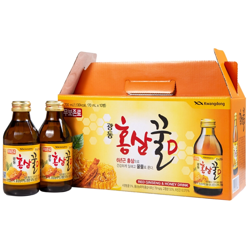 Hỗ trợ tăng cường sức đề kháng nước Hồng Sâm Kwangdong hộp 10 chai x 170ml