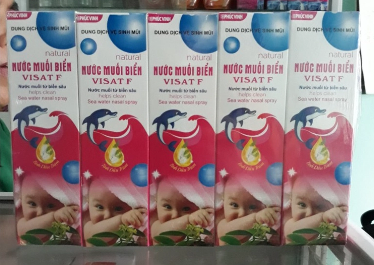 Dung dịch vệ sinh mũi Nước Muối Biển Visat F Trẻ Em (Phúc Vinh) hộp 1 chai 70ml