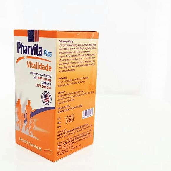 Viên uống Vitamin tổng hợp Pharvita Plus Vitalidade lọ 30 viên