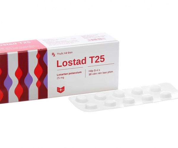 Thuốc tim mạch Lostad T25 hộp 30 viên