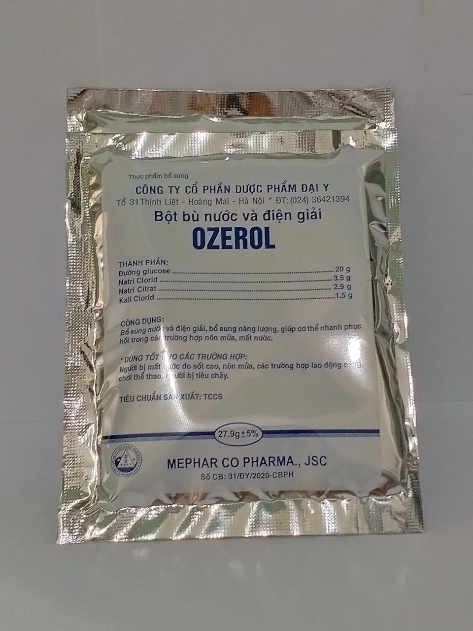 Bột bù nước và điện giải OZEROL gói 27,9g