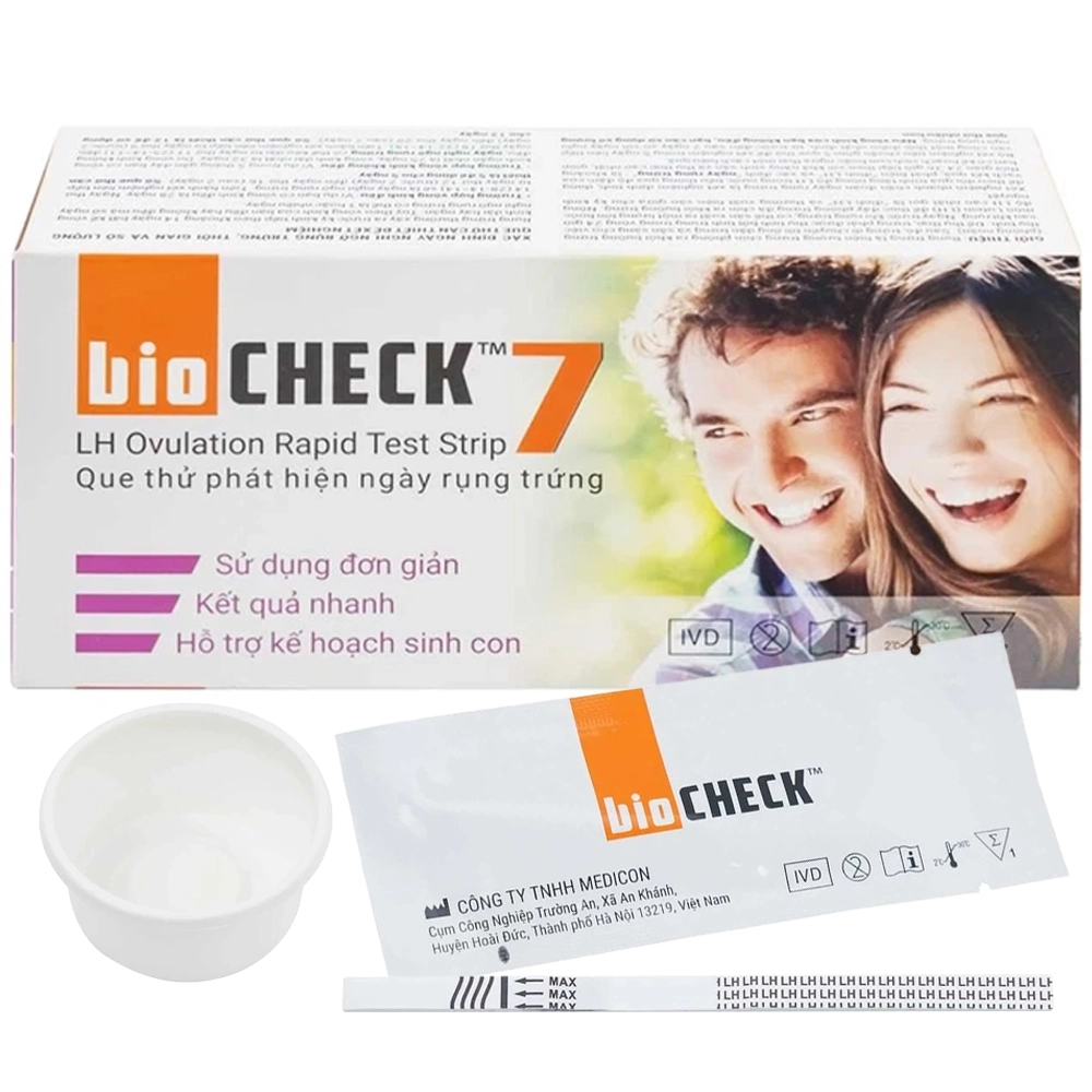 Que thử rụng trứng Bio Check 7 hộp 7 cái