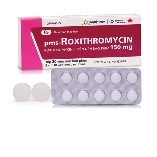 Thuốc kháng sinh pms-Roxithromycin 150mg hộp 20 viên