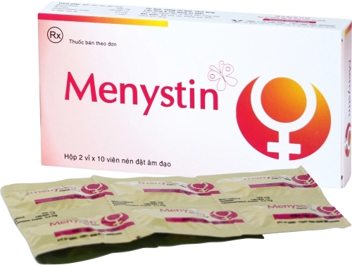 Thuốc kháng nấm Menystin hộp 2 vỉ x 10 viên nén đặt âm đạo
