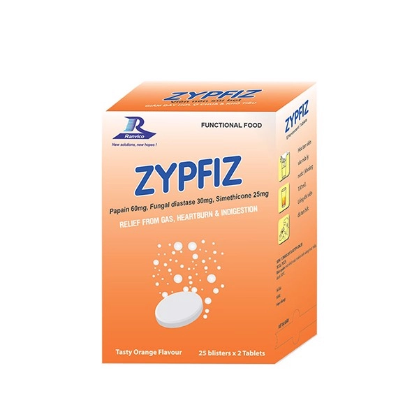 Viên sủi giảm đầy bụng ợ hơi Zypfiz hộp 50 viên
