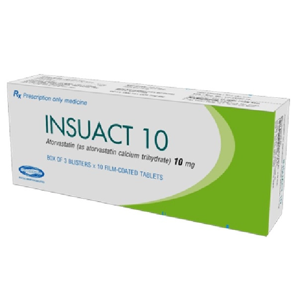 Thuốc hạ mỡ máu Insuact 10 hộp 3 vỉ x 10 viên