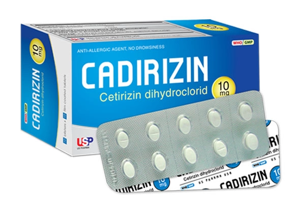 Thuốc chống dị ứng Cadirizin USP hộp 100 viên