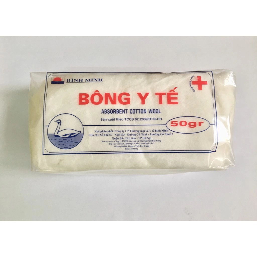 Bông y tế Bình Minh gói 50gr