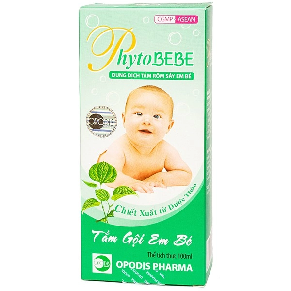 Dung dịch tắm rôm sảy em bé PhytoBebe hộp 1 chai 250ml