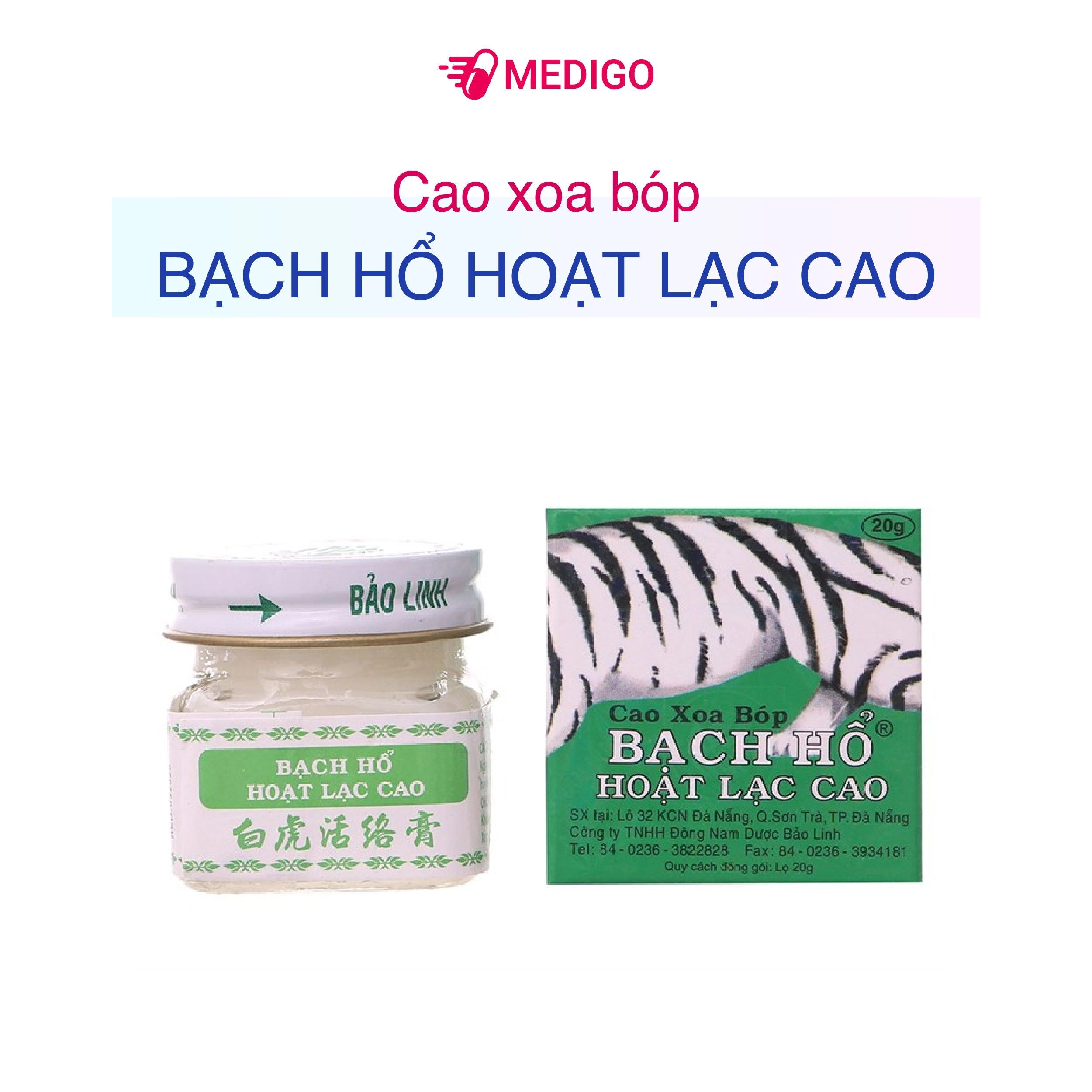 Cao xoa bóp Bạch Hổ Hoạt Lạc Cao lọ 20g