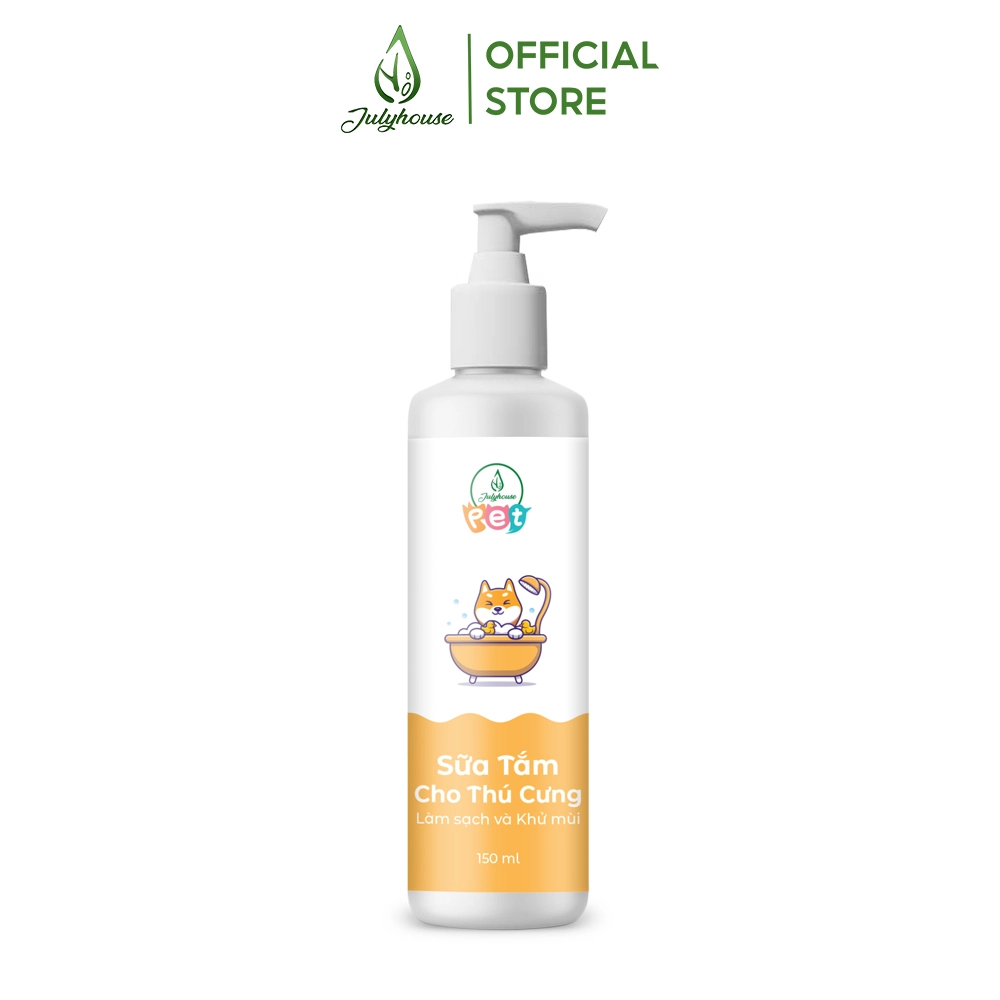 Sữa tắm cho chó mèo thơm mát khử mùi hôi Julyhouse chai 150ml