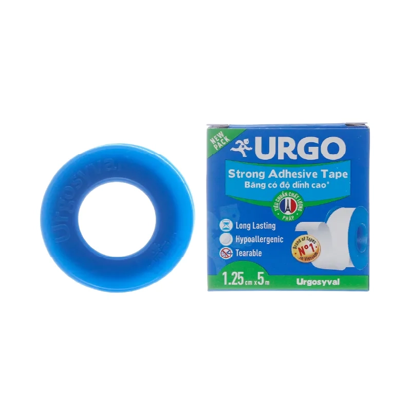 Băng keo lụa Urgo Urgosyval hộp 1 cuộn 1.25cm x 5m