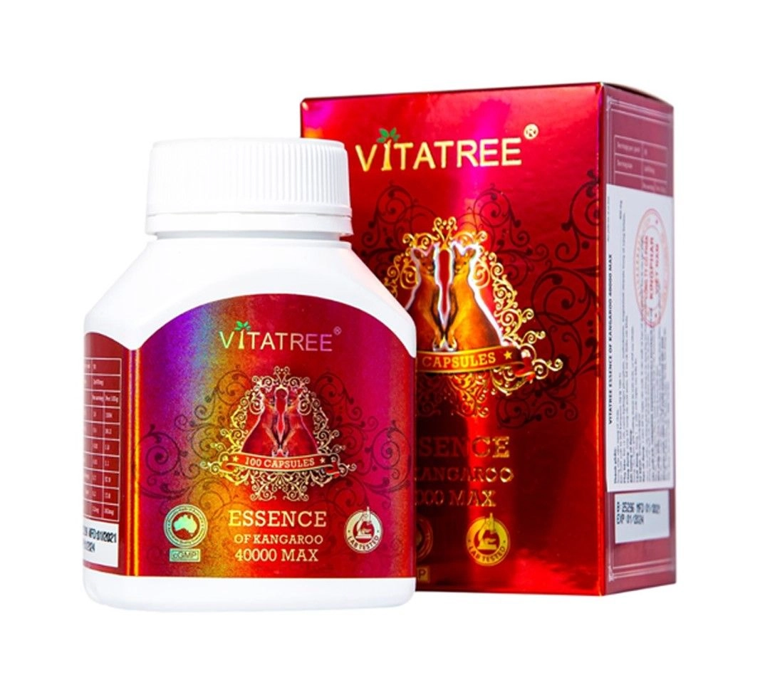 Viên uống tăng cường sinh lý nam giới Vitatree Essence of Kangaroo 4000max hộp 1 lọ 100 viên